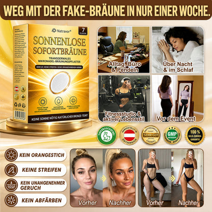 ⭐ 𝗡𝗮𝘁𝗿𝗮𝘃𝗼𝗿® Mikronadel-Bräunungspflaster: Natürlicher Bronze-Glow ohne UV & DHA